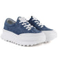 Women's blue leather platform shoes Vince Vinceza