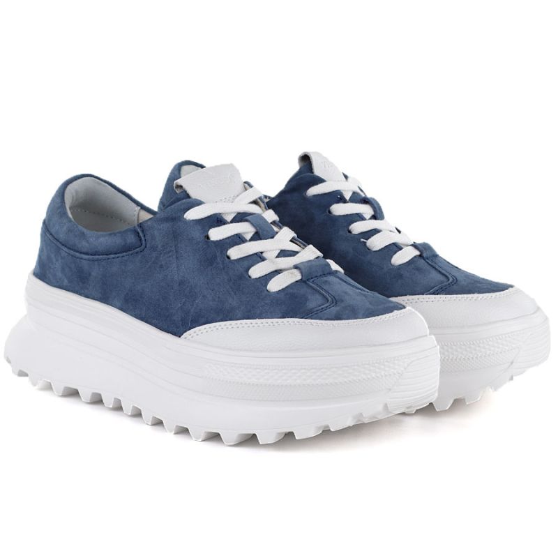Women's blue leather platform shoes Vince Vinceza
