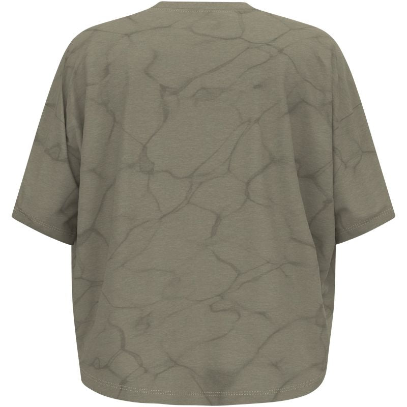 Women's Odlo ACTIVE 365 NATURAL BLEND PRINT crew-neck short-sleeve T-shirt, beige