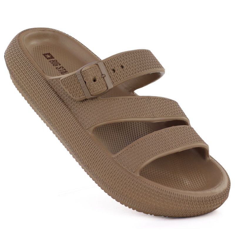 Women's sports flip-flops with a thick sole for the pool, brown Big Star TT274A041 To be categorized Your Sports Performance