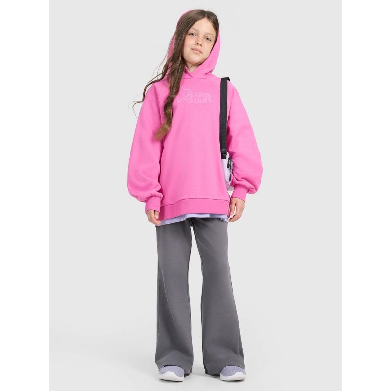 Girls' sweatshirt with hood, open, 4F 4FJRAW25TSWSF2439-54S 4f