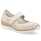 Rieker N4299-60 comfortable women's shoes with openwork velcro in beige To be categorized Your Sports Performance