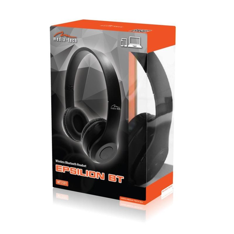 MEDIA-TECH WIRELESS BLUETOOTH 4.2 EPSILION BT MT3591 ON-EAR HEADPHONES In preparation Your Sports Performance
