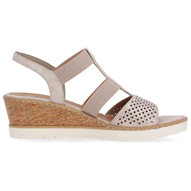 Comfortable wedge sandals Remonte W RKR667, pink gold Footwear/Lifestyle/Rieker Your Sports Performance