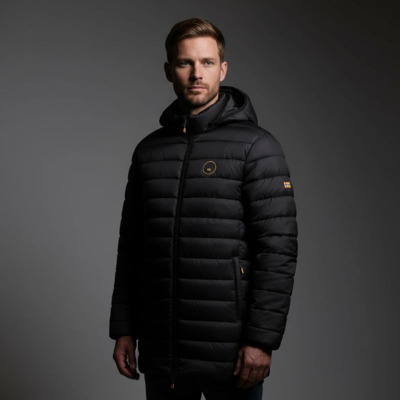 Geographical Norway men's jacket AMIGOMAP LONG HOOD DB BLACK MEN 233 BLACK (WZ5085H/GN-NOIR) Geographical Norway