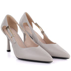 Women's gray high heel pumps Vinceza 62288 Vinceza
