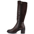 Women's high-heeled stretch boots, brown, Vinceza 58652