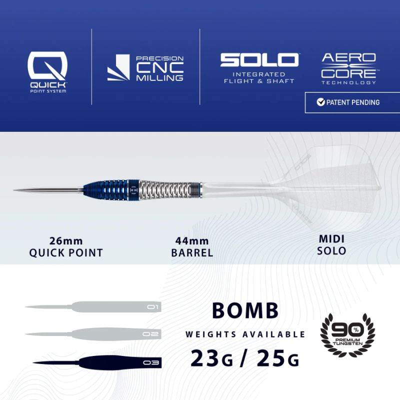 Harrows GEO 03 BOMB Darts 90% Steeltip In preparation Your Sports Performance