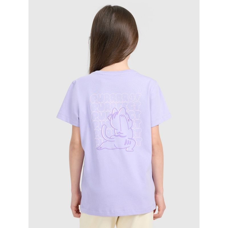 Girls' regular printed T-shirt 4F 4FJRAW25TTSHF3199-52S *Kategoria tymczasowa Your Sports Performance