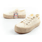 Lee Cooper women's lace sneakers beige platform