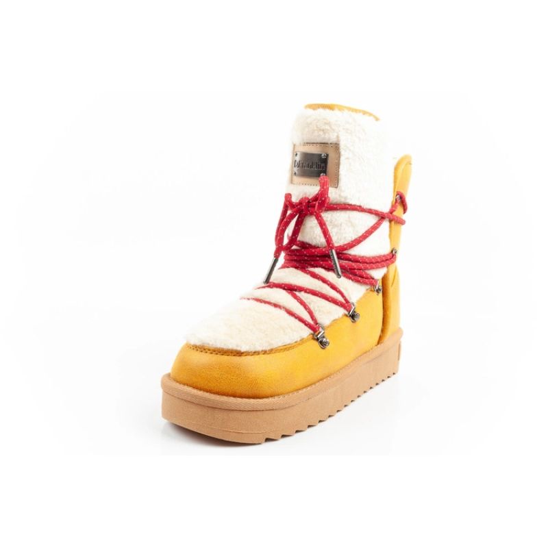 D.Franklin women's winter snow boots, fashionable fur lining, mustard color D.Franklin