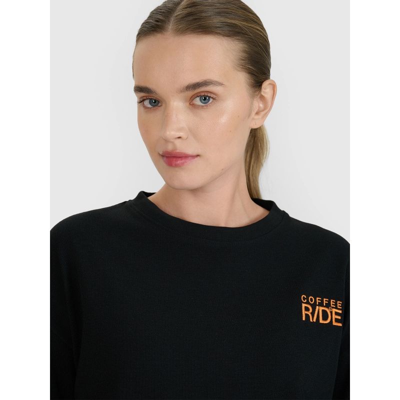 Women's oversize longsleeve with print 4F 4FWSS25TLONF393-20S *Kategoria tymczasowa Your Sports Performance