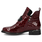Women’s burgundy patent leather croc-effect ankle boots Filippo DBT7191