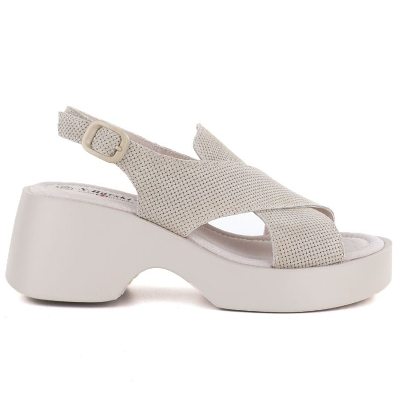 Women's beige leather platform sandals S.Barski 7005 S.Barski
