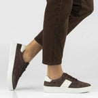 Women's leather sneakers on a brown platform Filippo DP7533 Filippo