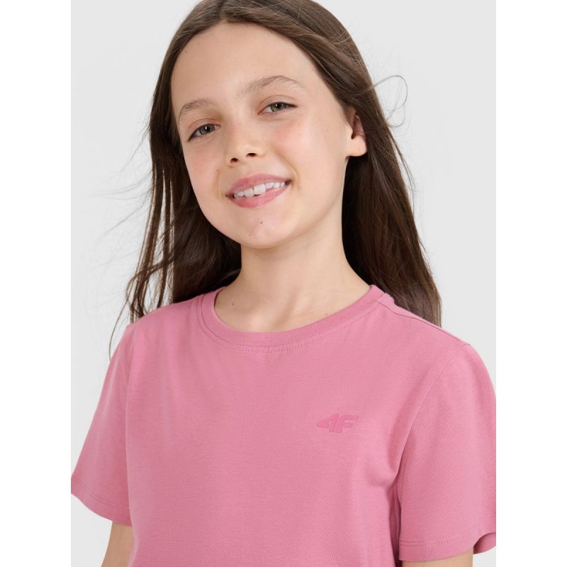 Regular plain girls' T-shirt 4F 4FJWSS25TTSHF2177-56S *Kategoria tymczasowa Your Sports Performance