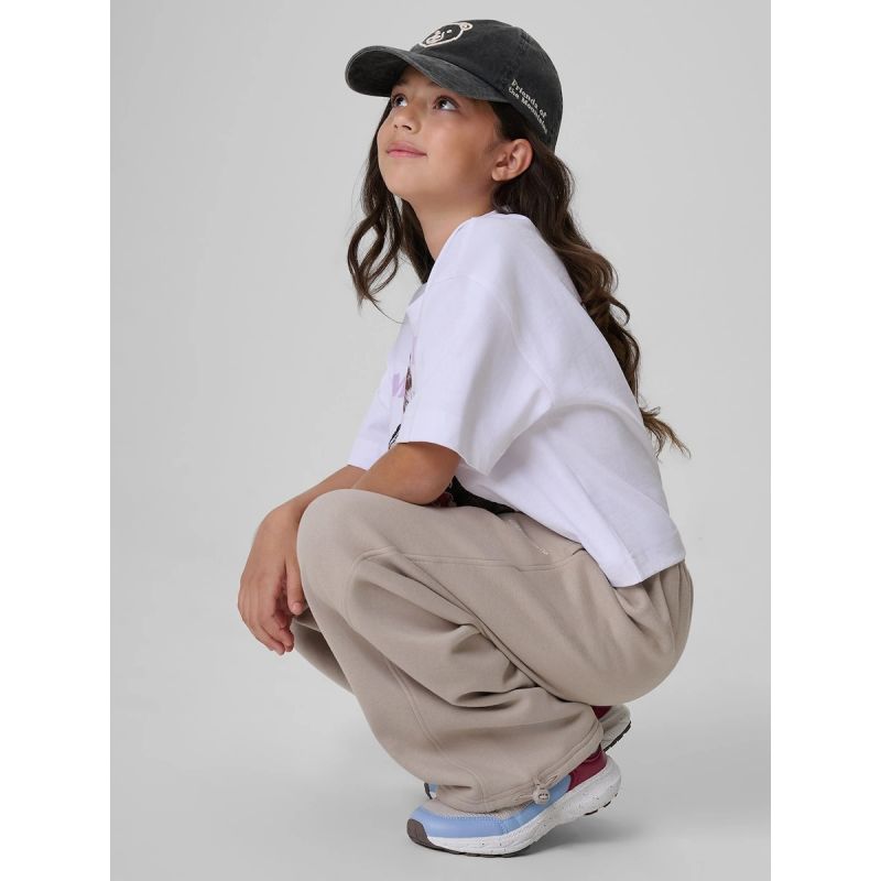 Girls' boxy T-shirt with print 4F 4FJKAW26TTSHF4426-10S