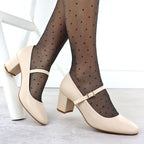 Nude low-heeled pumps with strap Sergio Leone PB176 Footwear Your Sports Performance