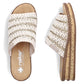 Women's beige wedge sandals Rieker 629X8-60 Rieker