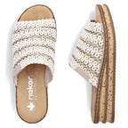 Women's beige wedge sandals Rieker 629X8-60 Rieker