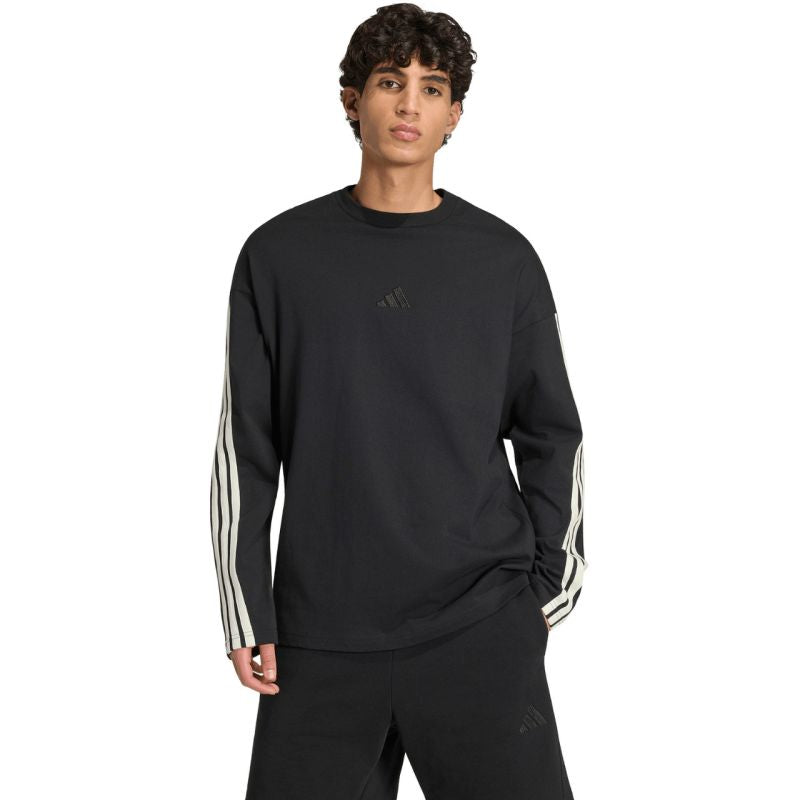 Men's adidas Kit 3-Stripes Long Sleeve T-shirt Black KF2427