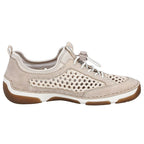 Women's comfortable openwork shoes, beige, Rieker 55960-60 Rieker