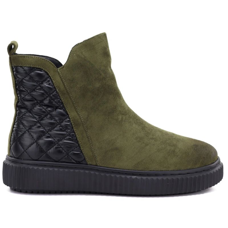 Women's insulated green ankle boots Potocki Z25-JE19365
