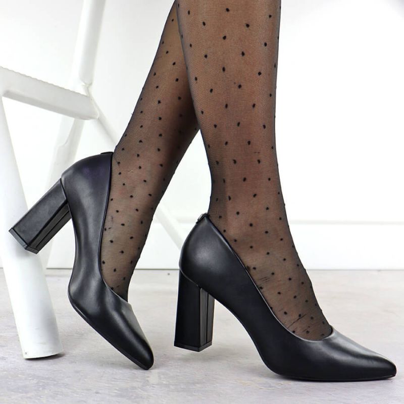 Black pumps with pointed toe, black Sergio Leone PB216 Footwear Your Sports Performance