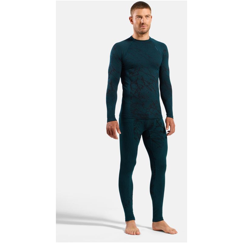 Men's long-sleeve thermal shirt Odlo PERFORMANCE WARM BLACKCOMB BL TOP crew neck l/s green