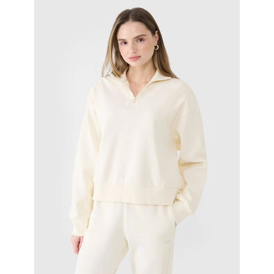 Women's sweatshirt without a hood, open, 4F4FWSS25TSWSF1545-11S *Kategoria tymczasowa Your Sports Performance