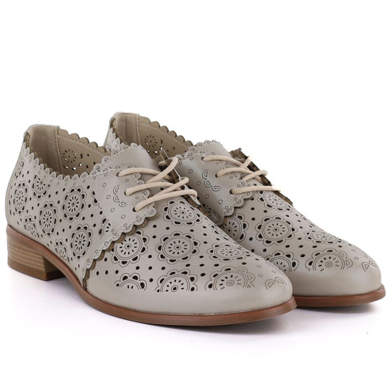Women's openwork oxford shoes, gold, Potocki 12778 Potocki