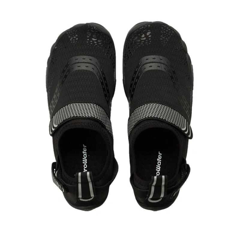 ProWater men's quick-drying non-slip swimming shoes, black and gray