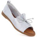 Women's leather open-toe silver shoes Cambell 19388 Cambell