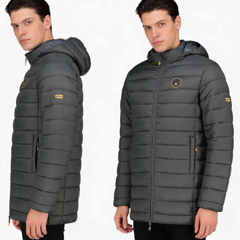Geographical Norway men's jacket AMIGOMAP LONG HOOD DB DGREY MEN 233 DARK GRAY (WZ5086H/GN-GRIS FONCÉ) Geographical Norway