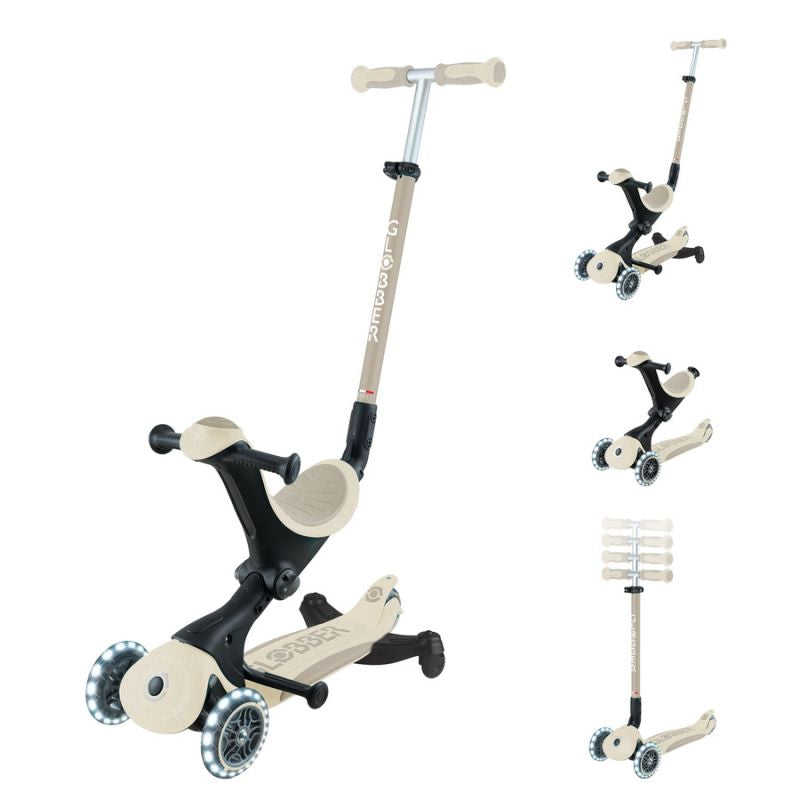 Scooter with ride-on seat GO•UP DELUXE LIGHTS ECOLOGIC 360 (697-566) Accessories/Skating/Hulajnogi/Traditional/For kids/Globber Your Sports Performance