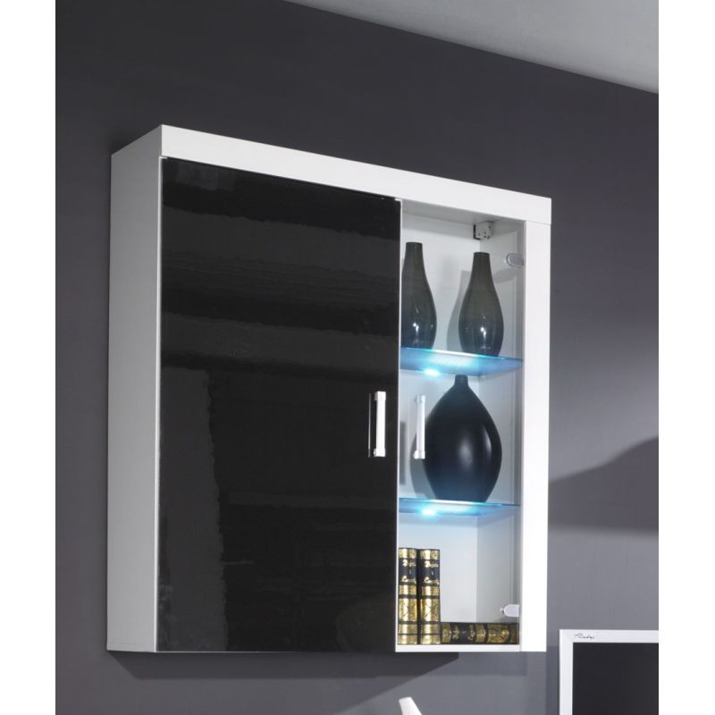 SAMBA hanging display cabinet (Unit 4) white/black gloss Bufety i witryny/Bufety i witryny na drewnianej podstawie Your Sports Performance