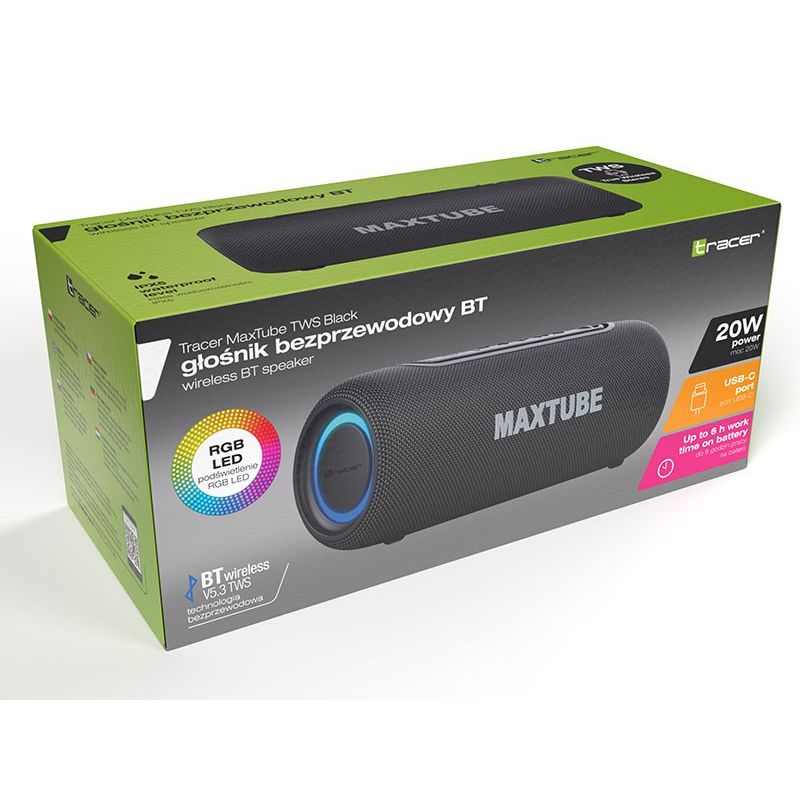 TRACER TWS SPEAKER MAXTUBE BLUETOOTH BLACK In preparation Your Sports Performance