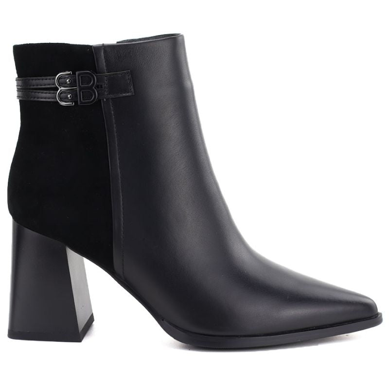Women's black leather high-heeled ankle boots D&A S.Barski CR62-3477