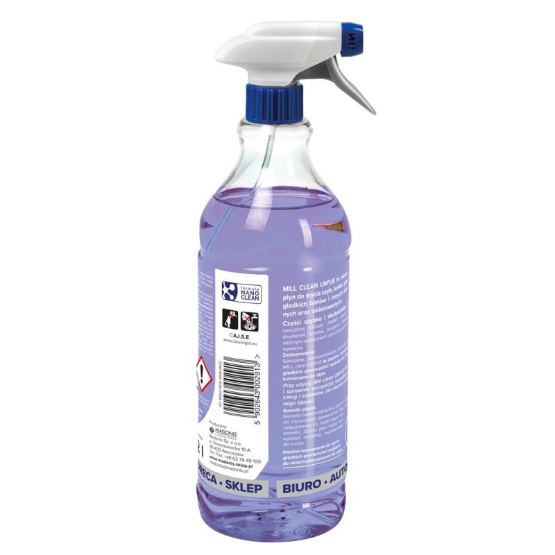 MILL CLEAN WASHES Liquid for cleaning windows, mirrors and tiles with Maciejka scent 1.22l Chemia/Preparaty do mycia i nabłyszczania powierzchni Your Sports Performance