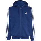 Men's adidas Essentials 3-Stripes Fleece Full-Zip Hoodie Navy Blue KY4144