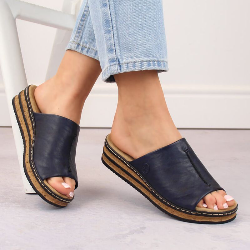 Comfortable Rieker W RKR670 flip-flops, navy blue Footwear/Lifestyle/Rieker Your Sports Performance