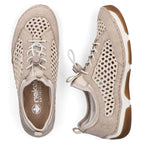 Women's comfortable openwork shoes, beige, Rieker 55960-60 Rieker