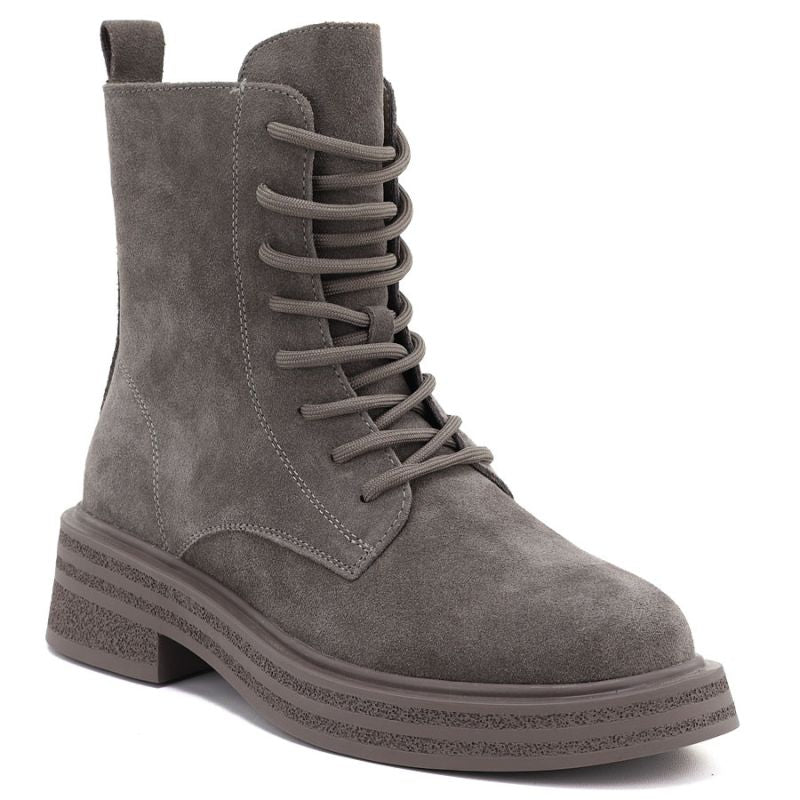 Women's leather ankle boots, khaki suede, Sergio Leone TR-02
