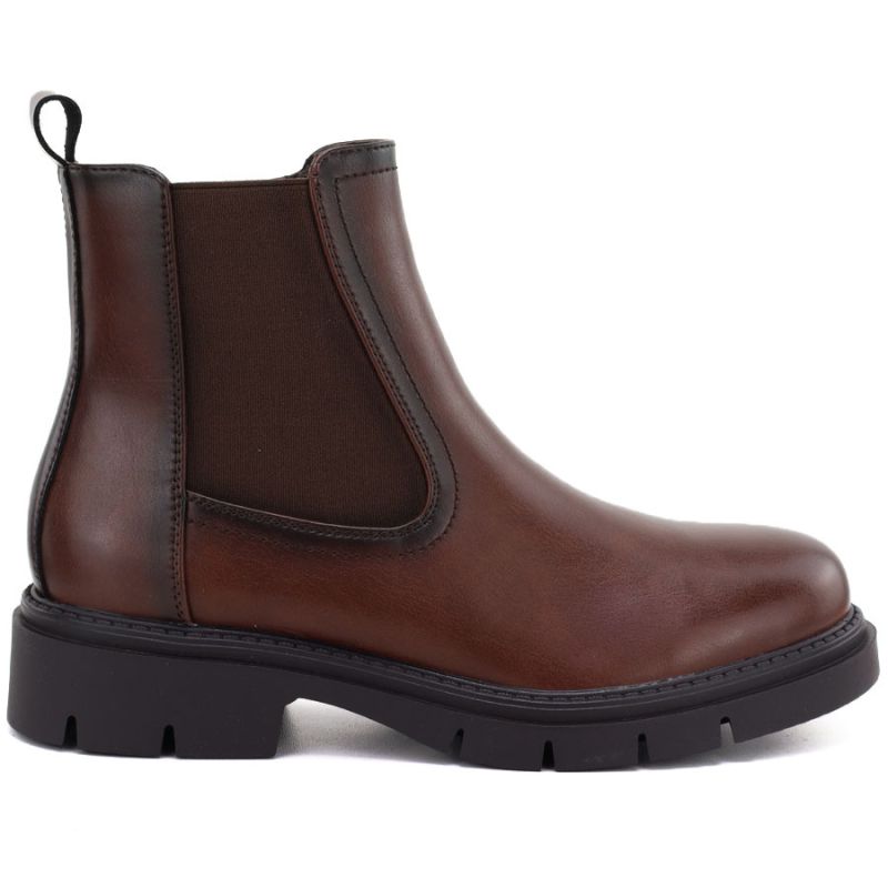 Women's brown leather ankle boots, Sergio Leone BT-01-S