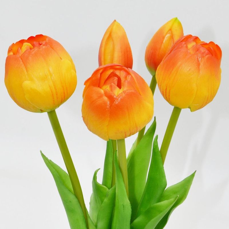 BOUQUET OF 5 ORANGE PEONY TULIPS 39 CM LIFE-LIKE SPRING DECORATION Home and Garden/Equipment Your Sports Performance