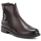 Chocolate Brown Lined Leather Ankle Boots for Women Potocki JE19485ac