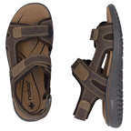 Men's brown leather sandals with Velcro Rieker 26450-26 Rieker