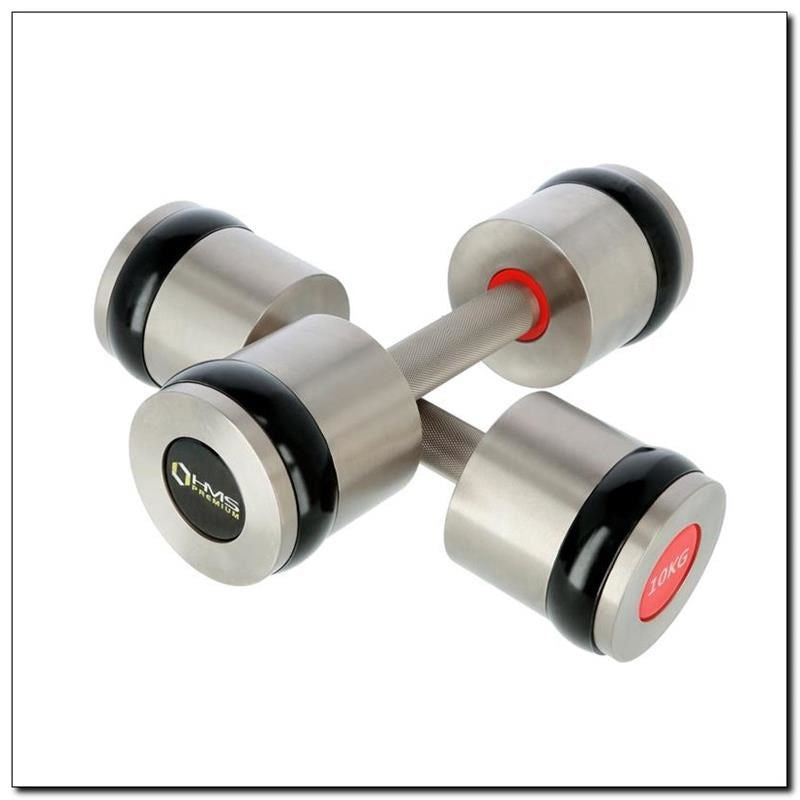 Chrome dumbbells 2x10kg silicone elements HMS HH10 In preparation Your Sports Performance