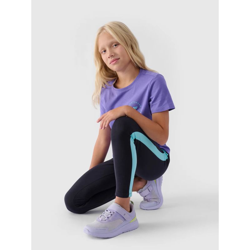Girls' knitted leggings 4F Junior 4FJWAW24TTIGF170-20S *Kategoria tymczasowa Your Sports Performance