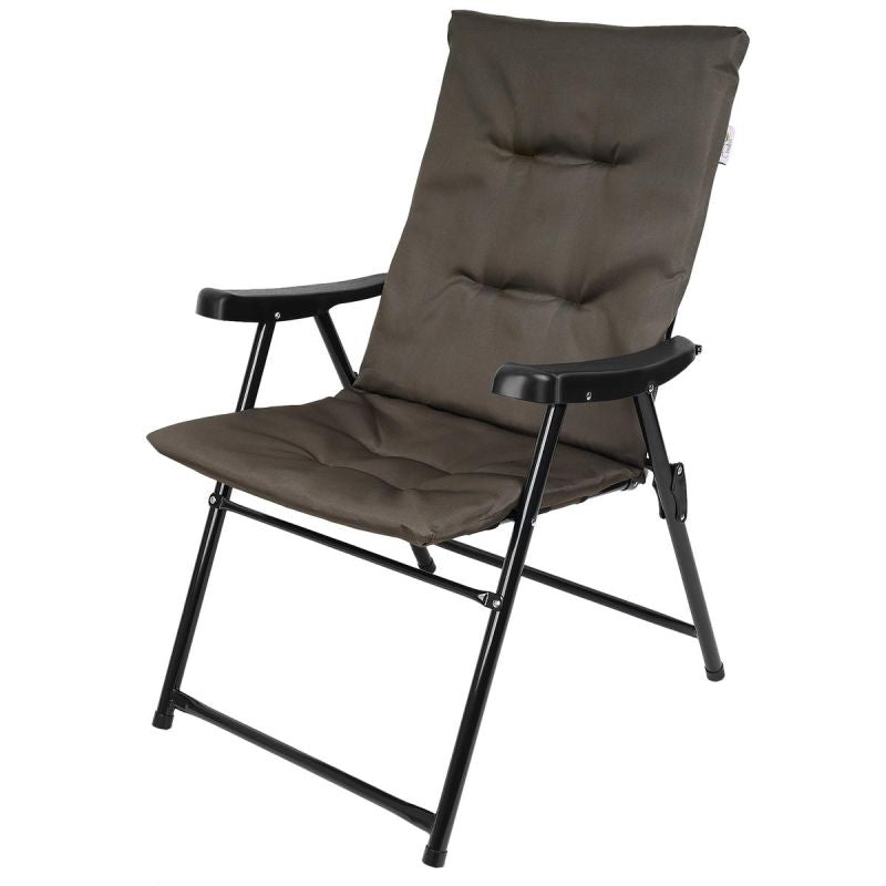 FOLDING GARDEN CHAIR 59X66X45/90CM WITH CUSHION GREY Home and Garden/Garden Your Sports Performance